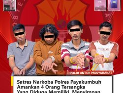 Dua Lokasi, Empat Terduga Pelaku Diamankan Sat Narkoba Polres Payakumbuh.